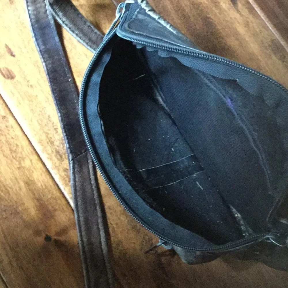 Leather fanny pack travel purse town boho cowgirl festival Coachella market - Picture 5 of 9